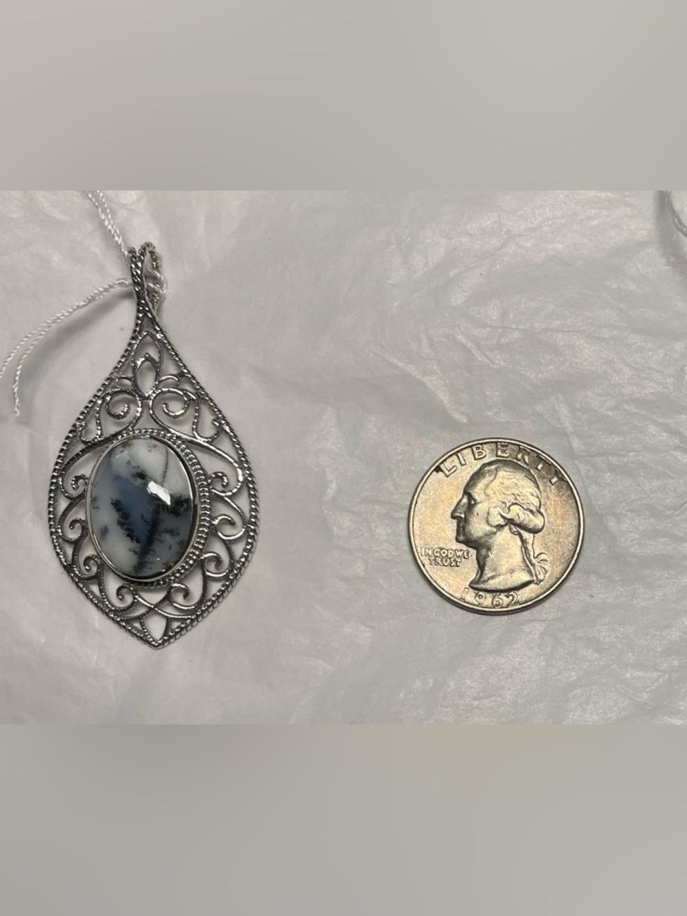 Dendritic opal pendant